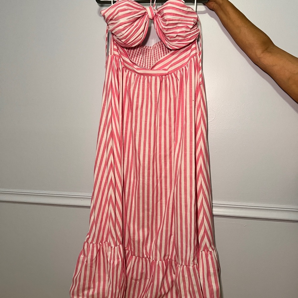 Pink and White Striped Dress